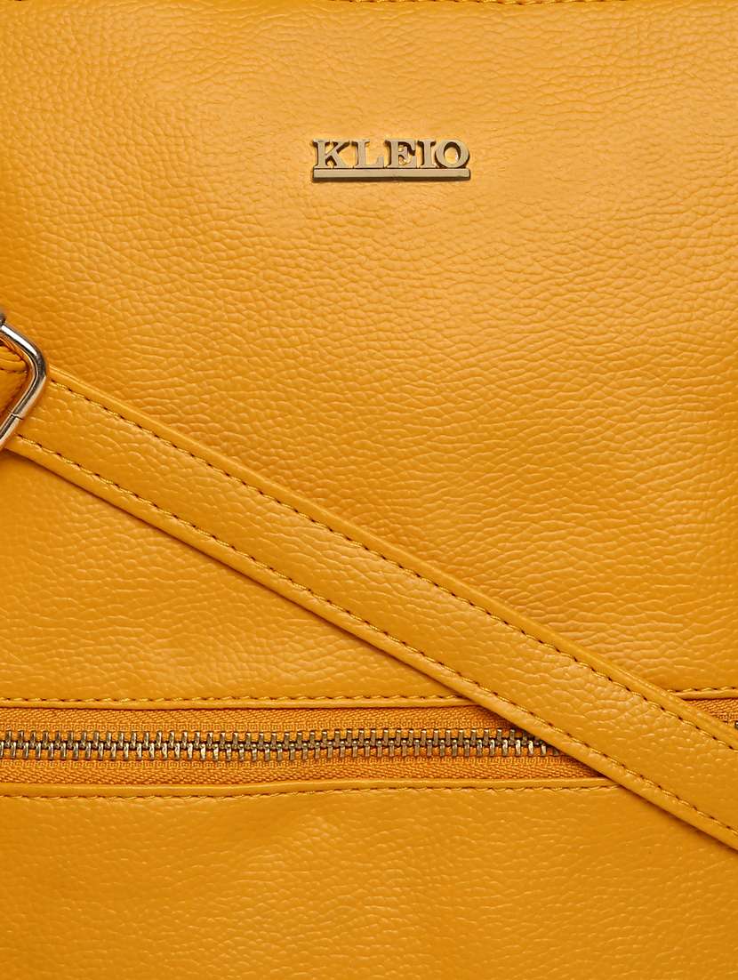yellow leatherette (pu) sling bag - 17348442 - Standard Image - 3