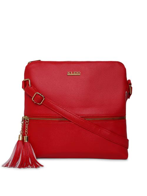 red leatherette (pu) sling bag - 17348444 - Standard Image - 0