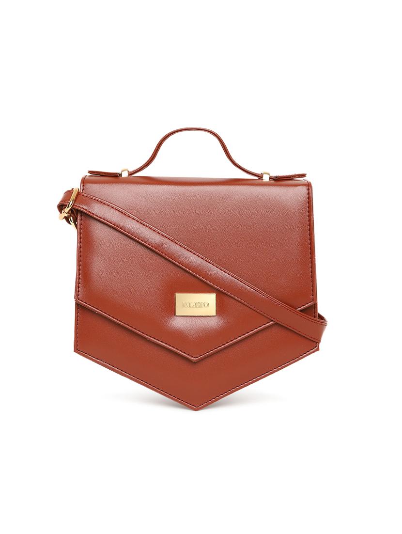 brown leatherette (pu) sling bag - 17348451 -  Zoom Image - 0