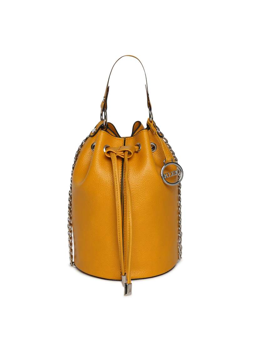 yellow leatherette (pu) sling bag - 17348472 - Standard Image - 3