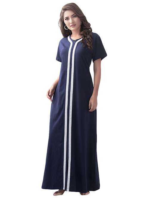 v-neck contrast detail nighty  - 17348775 -  Standard Image - 0