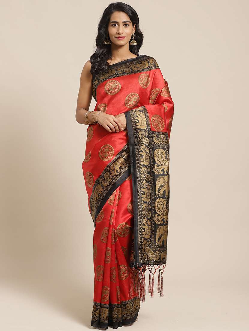 conversational printed saree with blouse