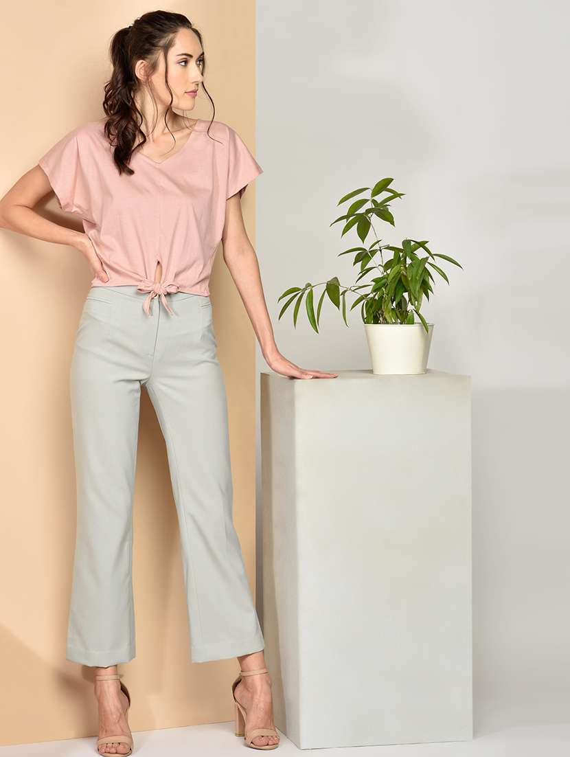 women's crop v neck top - 17349645 -  Standard Image - 3