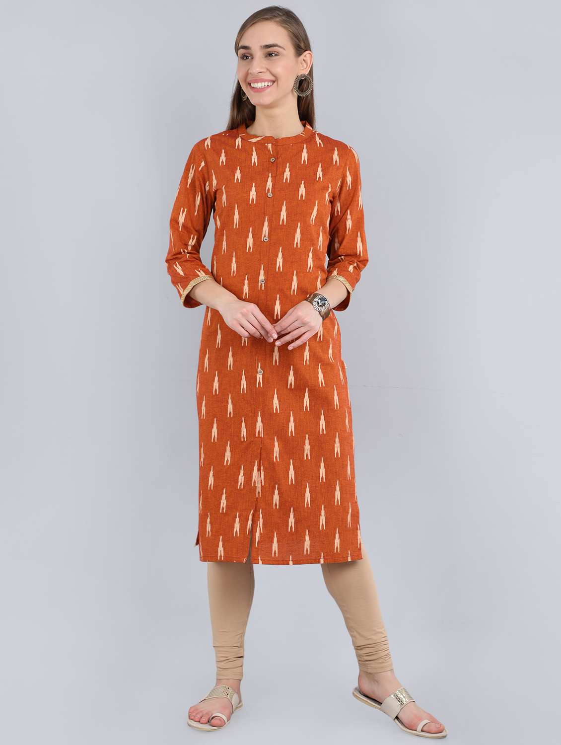 ikat straight kurta