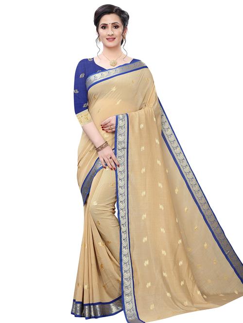 bordered woven saree with blouse - 17350513 -  Standard Image - 0