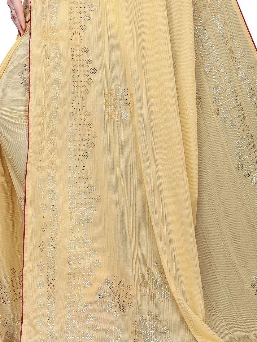 pastel plain saree with blouse - 17350526 -  Standard Image - 3