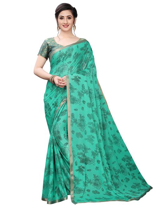 floral printed saree with blouse - 17350534 -  Standard Image - 0