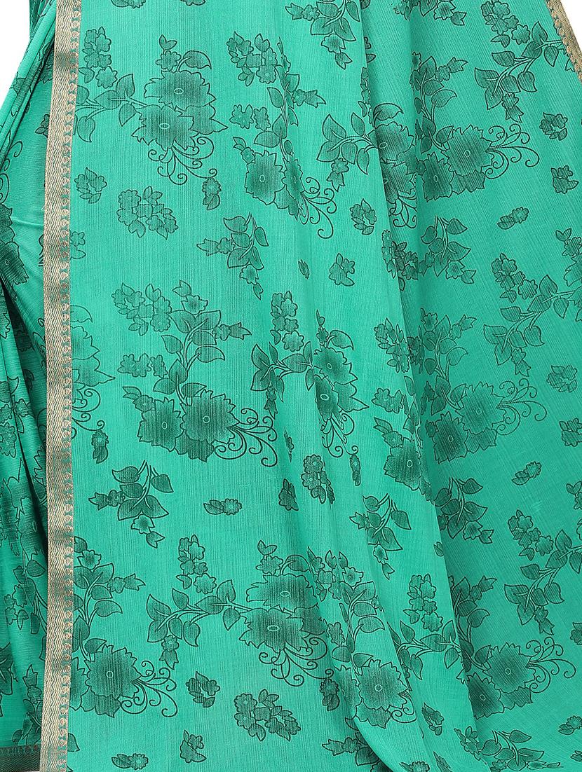 floral printed saree with blouse - 17350534 - Standard Image - 3