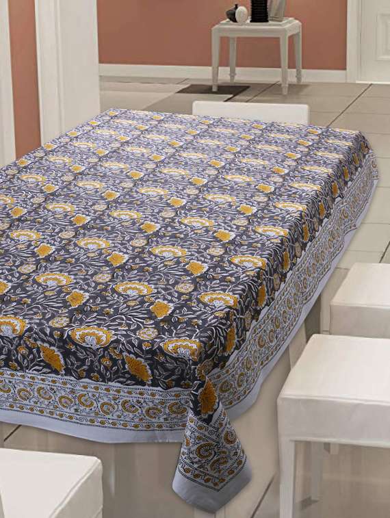   cotton printed 6 seater table cloth cover
