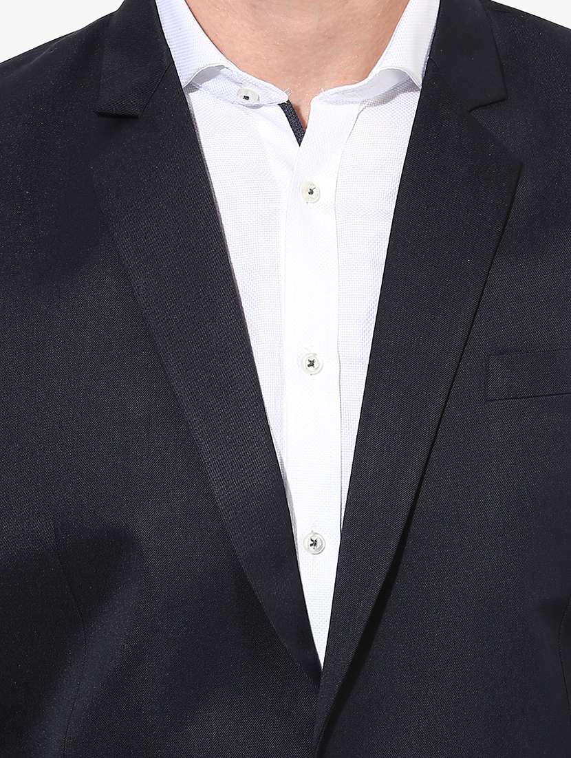 navy blue solid single breasted suit - 17351418 -  Standard Image - 3