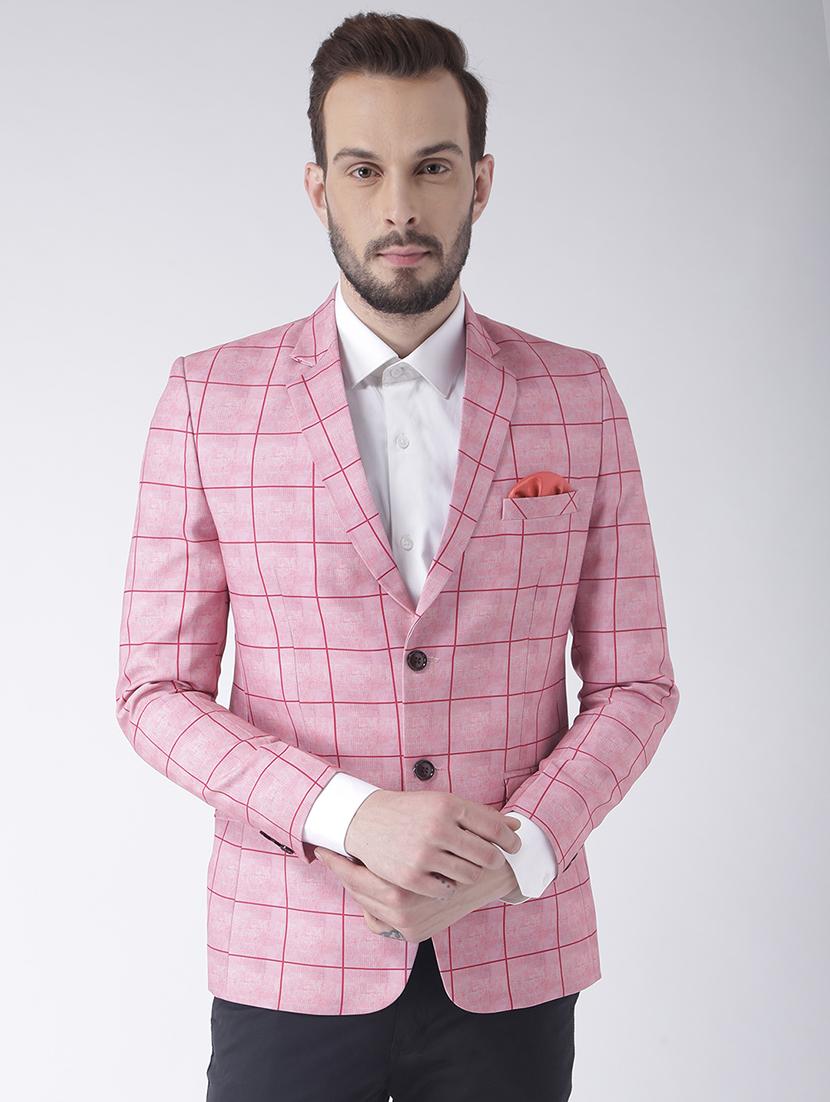 pink checkered casual blazer - 17351458 -  Zoom Image - 0