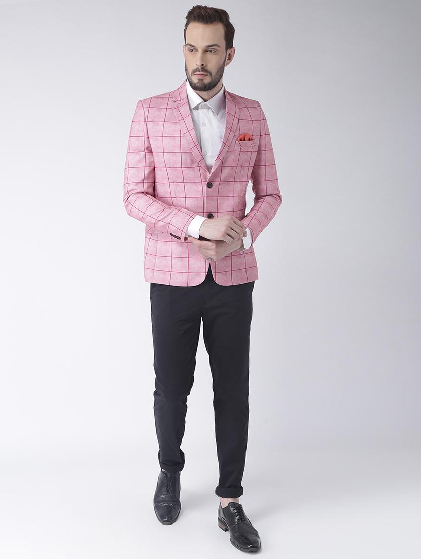 pink checkered casual blazer - 17351458 - Standard Image - 3