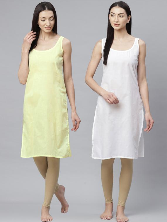 ada set of 2 lemon & white camisole 