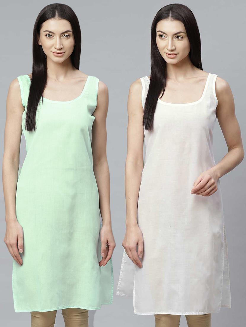 ada set of 2 sea green & white camisole 