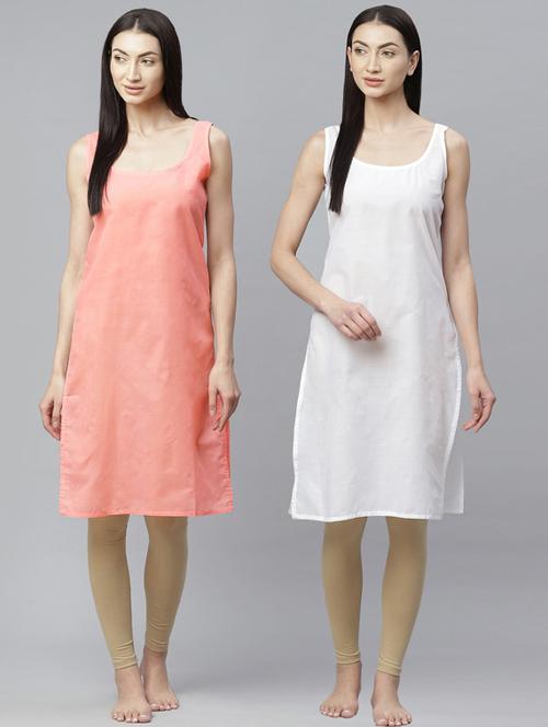 ada set of 2 peach & white camisole - 17352055 - Standard Image - 0
