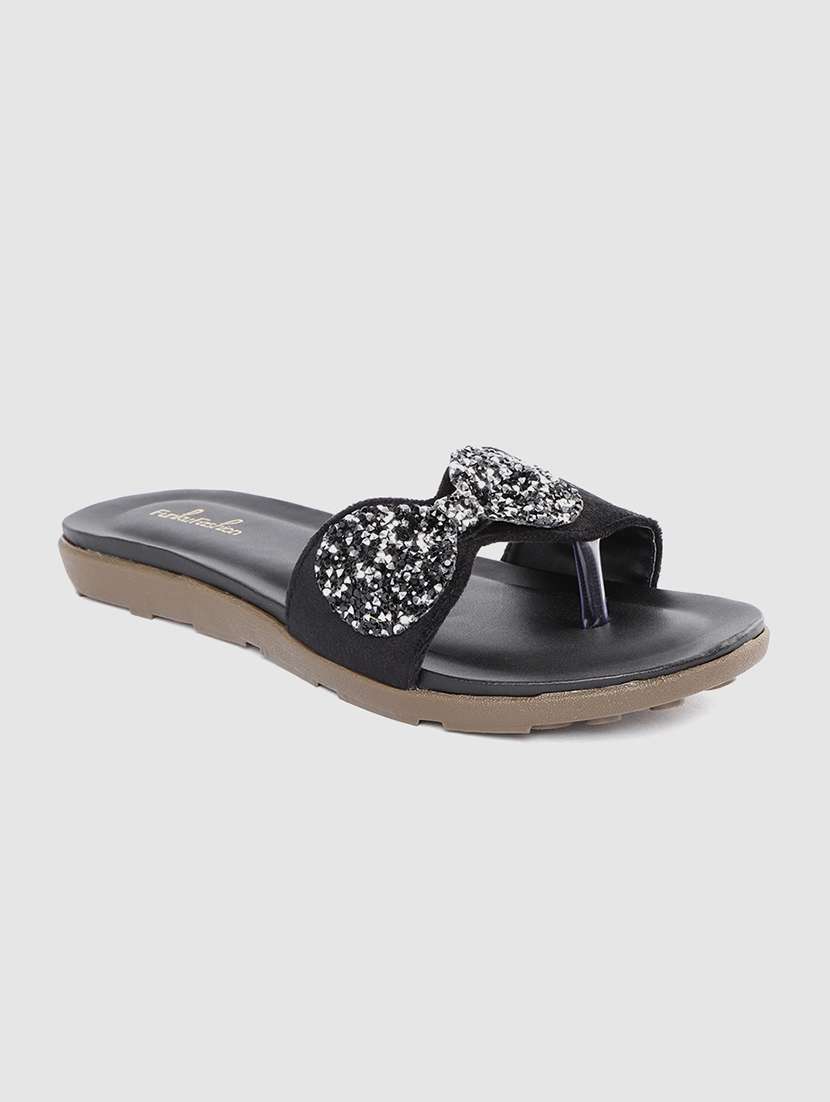 black slip on sandals - 17352121 - Zoom Image - 0