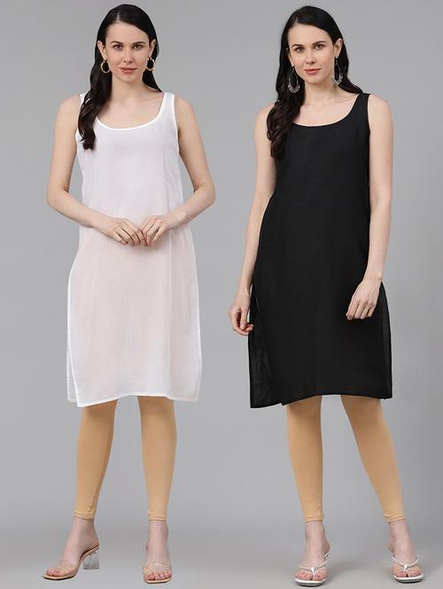 ada set of 2 white & black camisole  - 17353134 -  Standard Image - 0