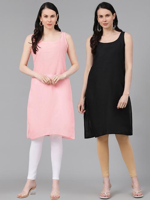 ada set of 2 peach & black camisole - 17353140 - Standard Image - 0