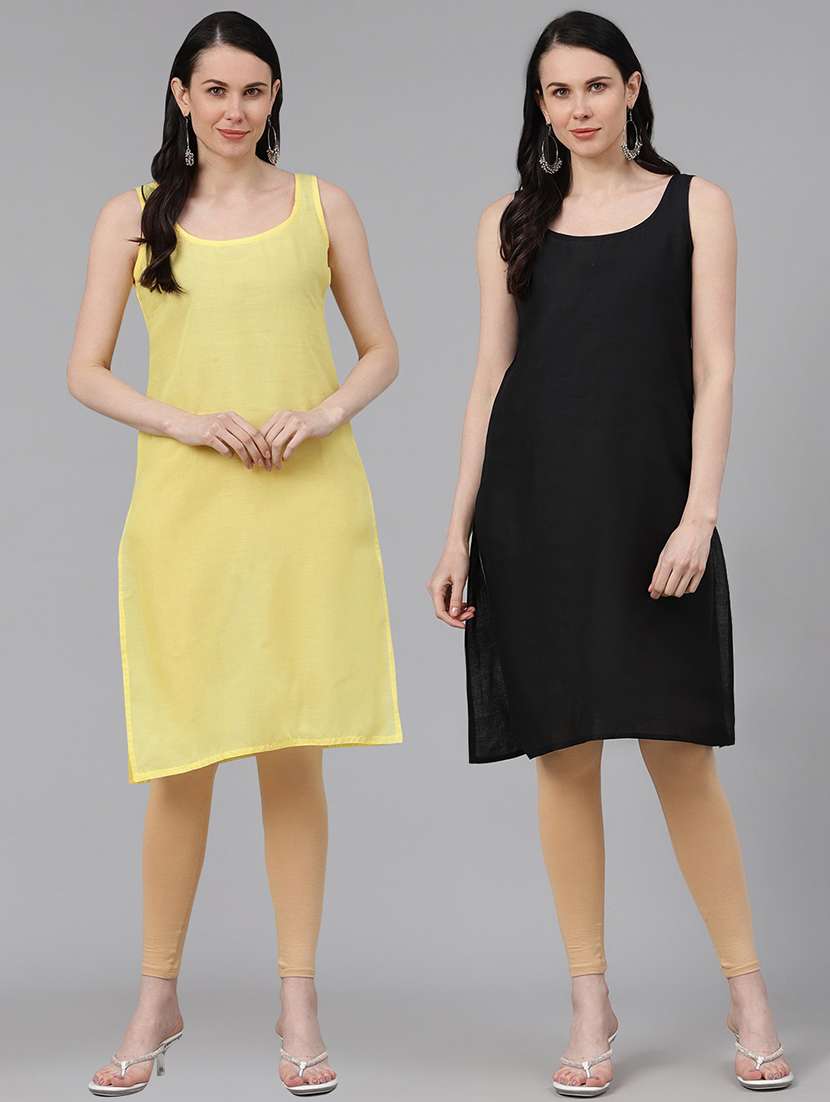 ada set of 2 yellow & black camisole 