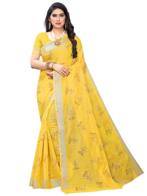 floral printed saree with blouse - 17354689 -  Standard Image - 0
