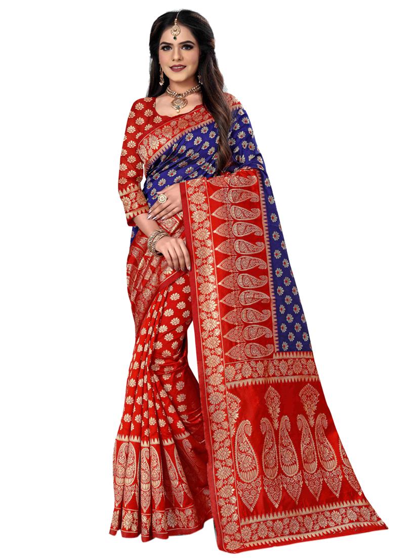 butti banarasi saree with blouse - 17354745 - Zoom Image - 0