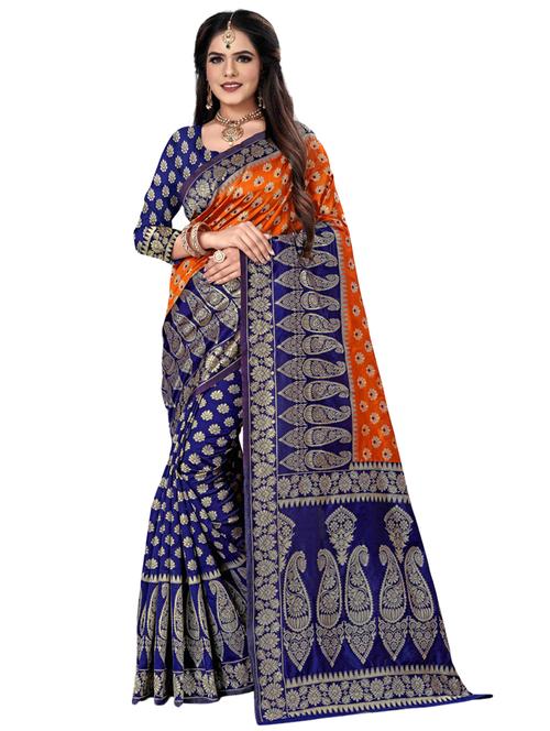 butti banarasi saree with blouse - 17354746 - Standard Image - 0