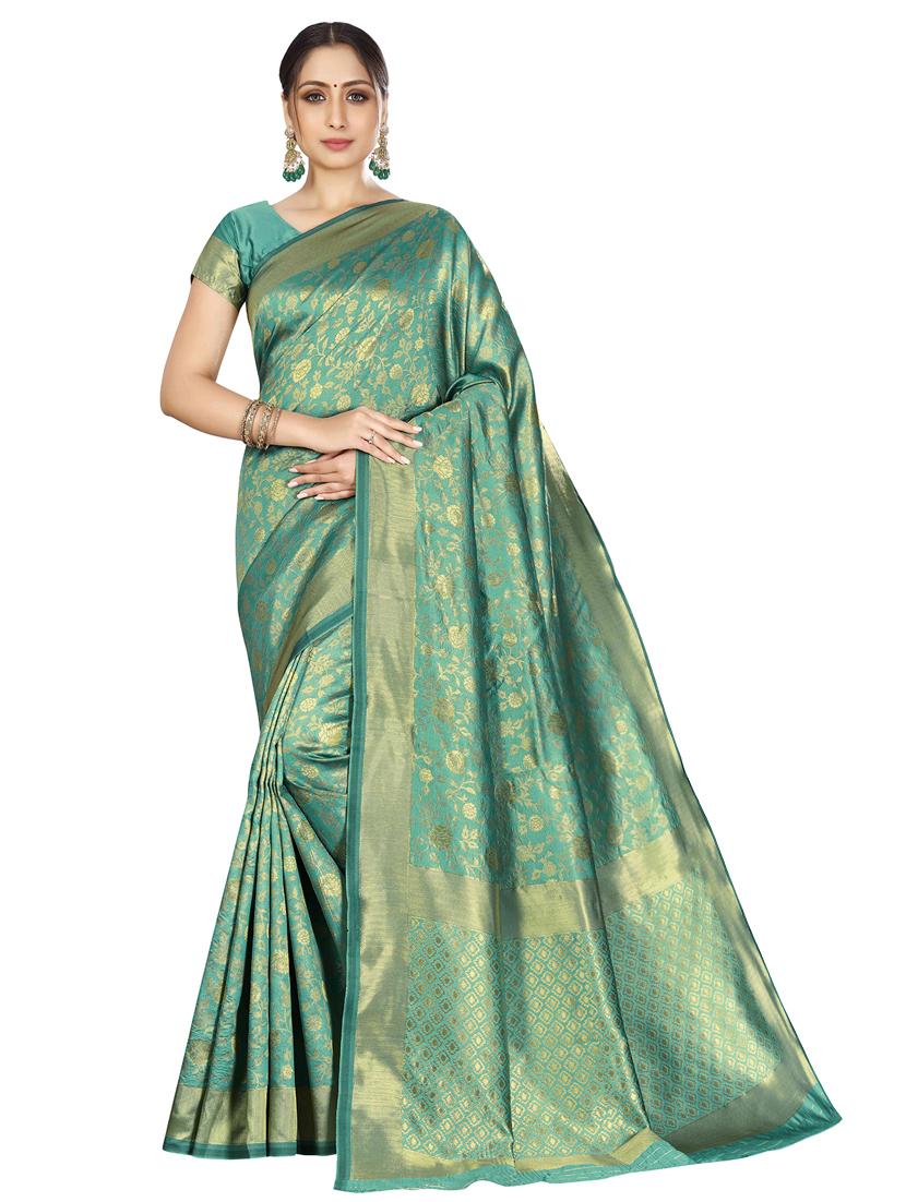 floral printed saree with blouse - 17354759 - Zoom Image - 0
