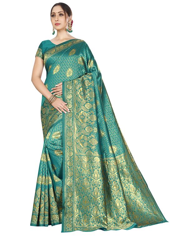 floral banarasi saree - 17354767 - Zoom Image - 0