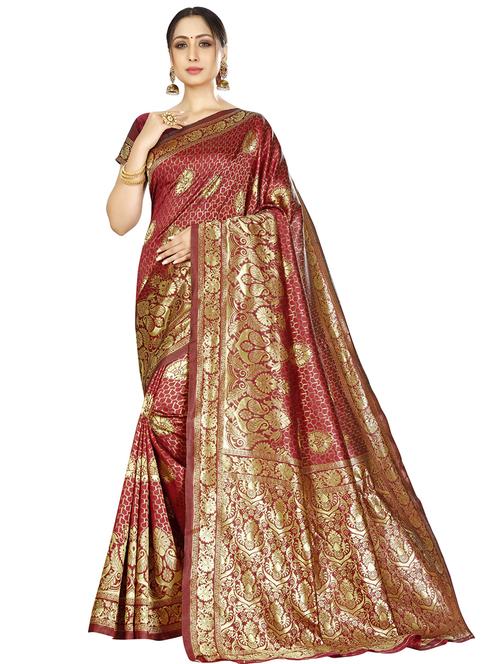 floral printed saree with blouse - 17354768 - Standard Image - 0