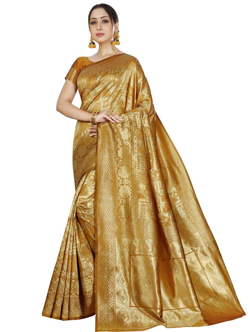 floral banarasi silk saree - 17354772 -  Zoom Image - 0