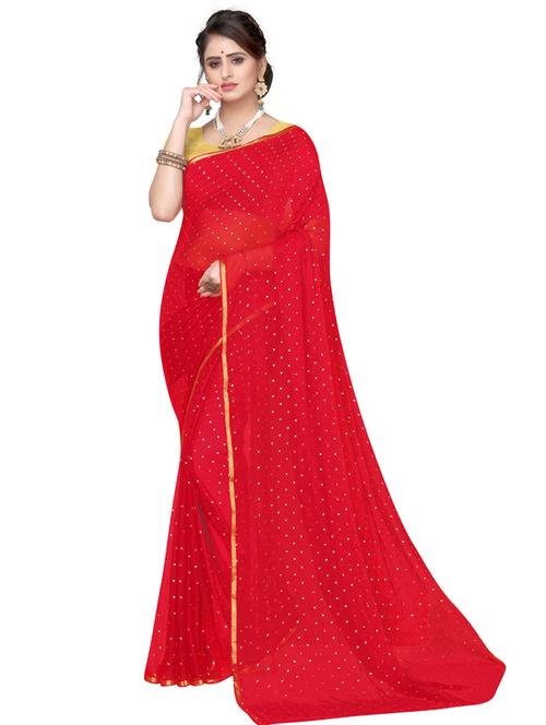 embellished solid  saree with blouse - 17354786 -  Standard Image - 0