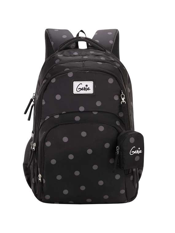 black printed backpack