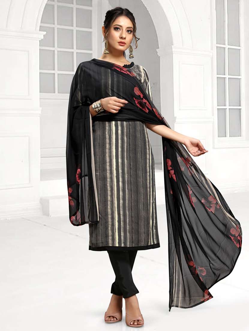 solid palazzo  unstitched suit