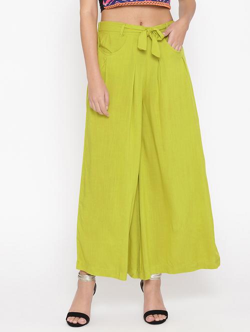 tie front flared palazzo - 17356273 -  Standard Image - 0