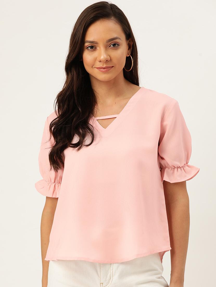 puff sleeves pastel top - 17356285 -  Zoom Image - 0