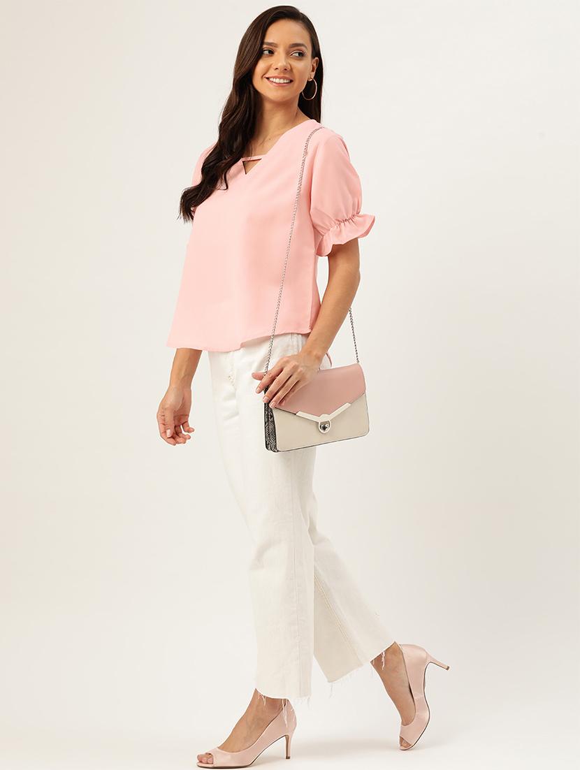 puff sleeves pastel top - 17356285 - Standard Image - 3