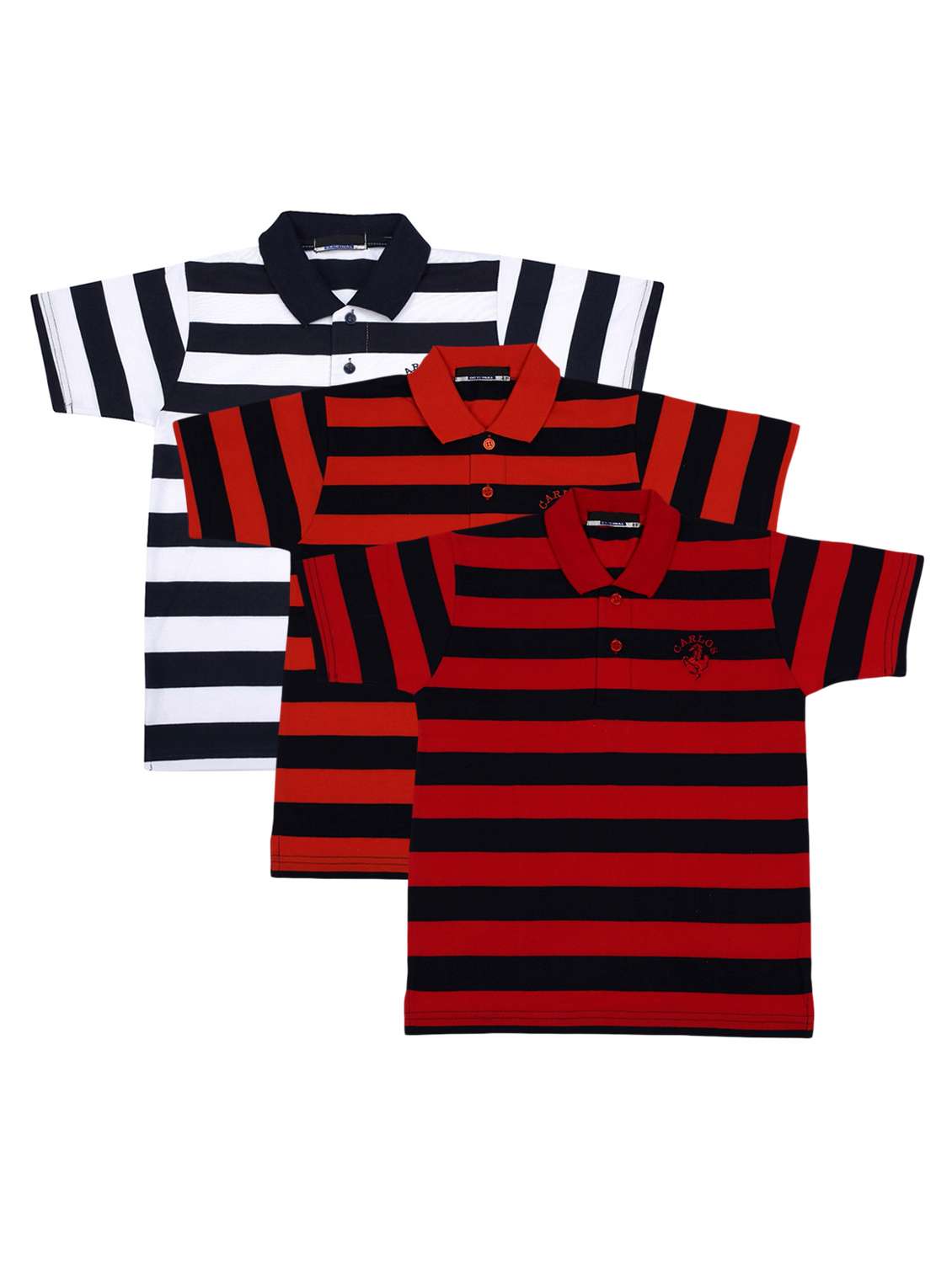 boys pack of 3 striped t-shirt 