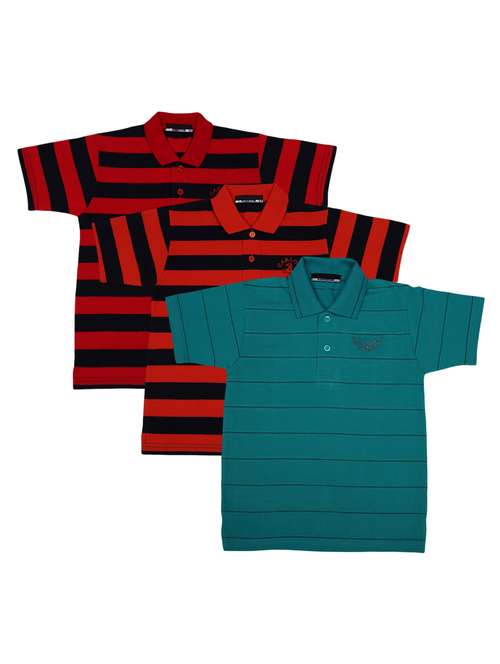 boys pack of 3 striped t-shirt  - 17356951 -  Standard Image - 0