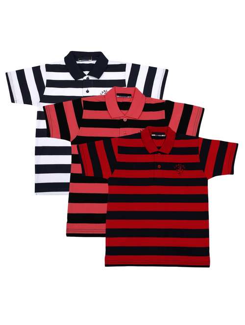 boys pack of 3 striped t-shirt  - 17356959 -  Standard Image - 0