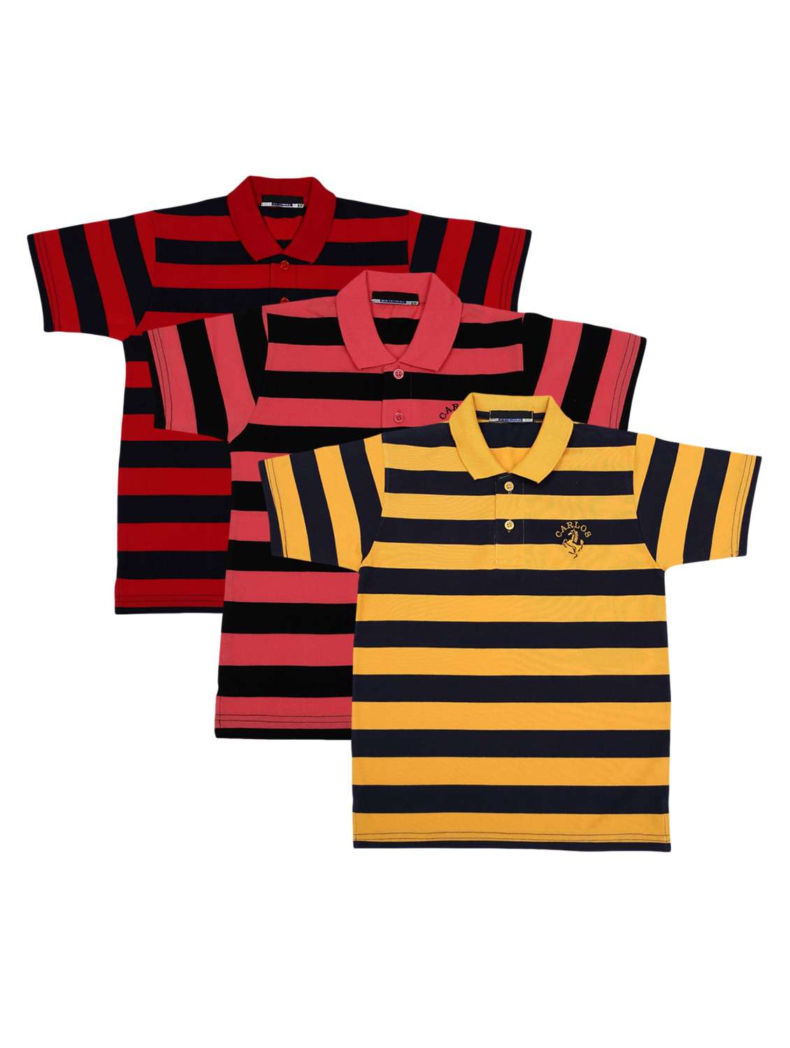 boys pack of 3 striped t-shirt 