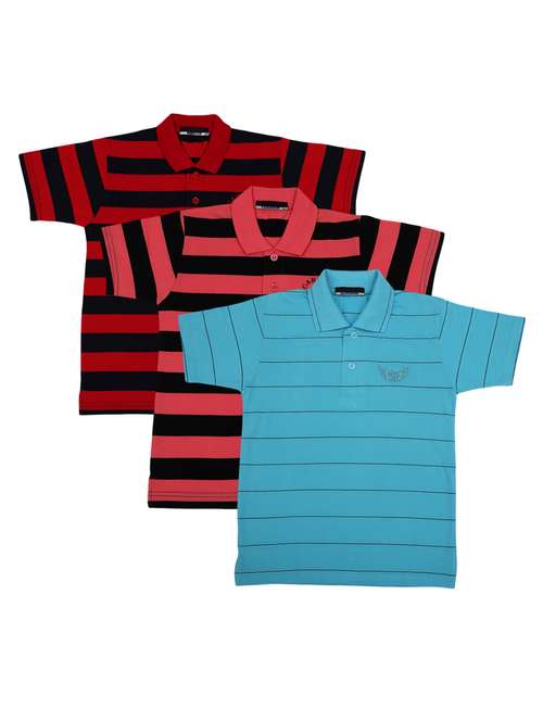 boys pack of 3 striped t-shirt  - 17356963 -  Standard Image - 0