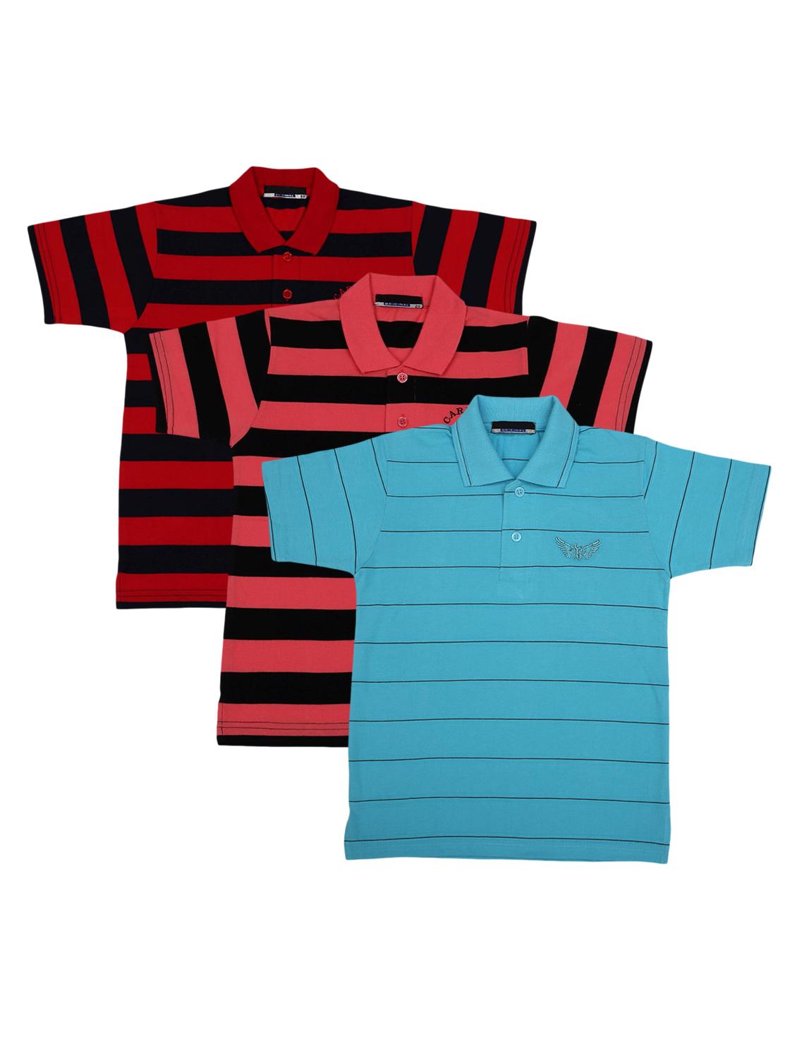 boys pack of 3 striped t-shirt  - 17356963 -  Zoom Image - 0