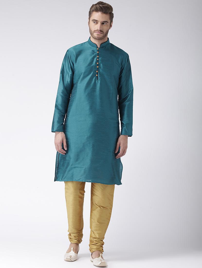 men solid kurta churidar ethnic wear set - 17357011 -  Zoom Image - 0