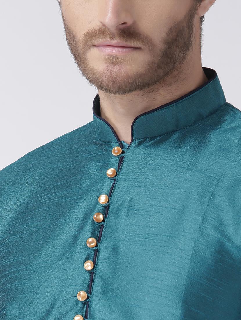 men solid kurta churidar ethnic wear set - 17357011 - Standard Image - 3