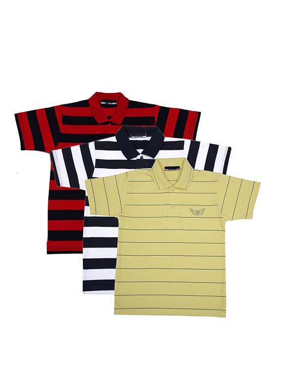 pack of 3 multi colored cotton t-shirt - 17357032 -  Zoom Image - 0
