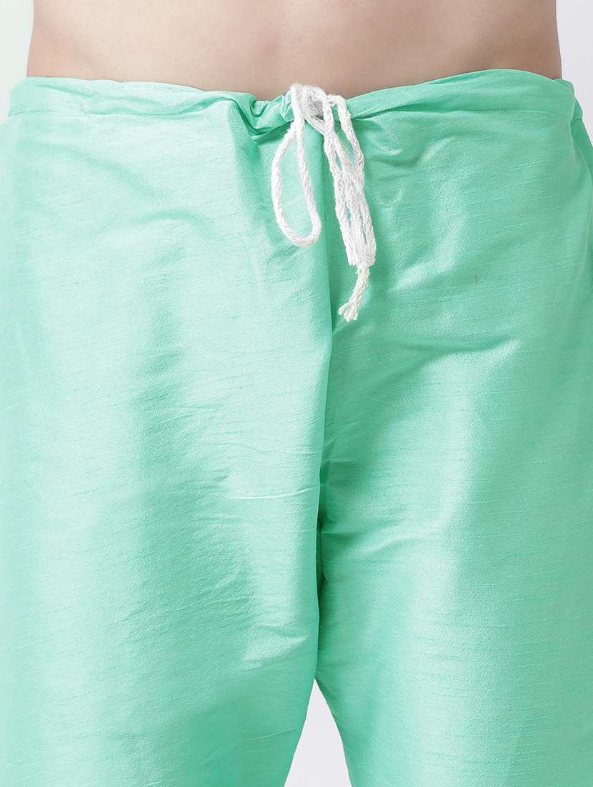 sea green solid kurta pyjama - 17357061 - Standard Image - 3
