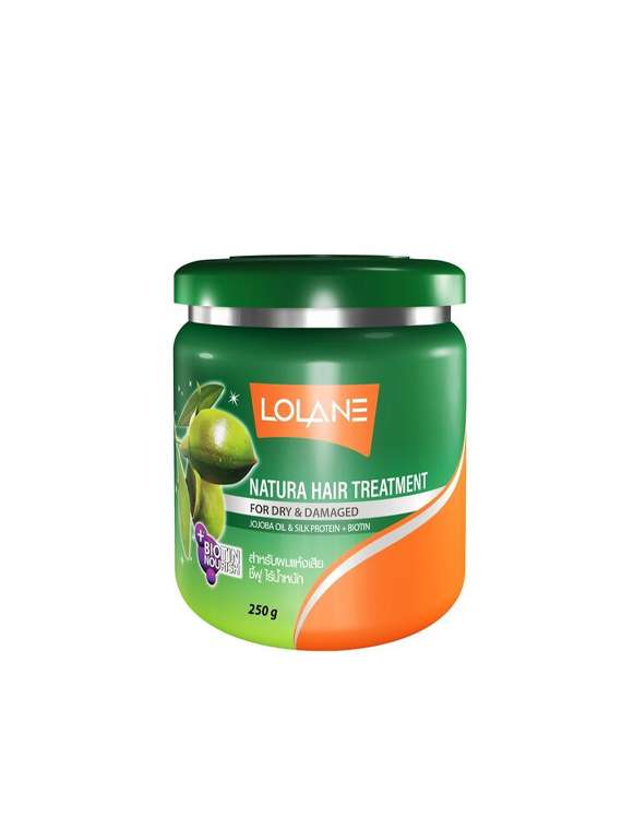 "lolane natura hair treatment for dry & damaged hair  + jojoba oil & silk protein 250g