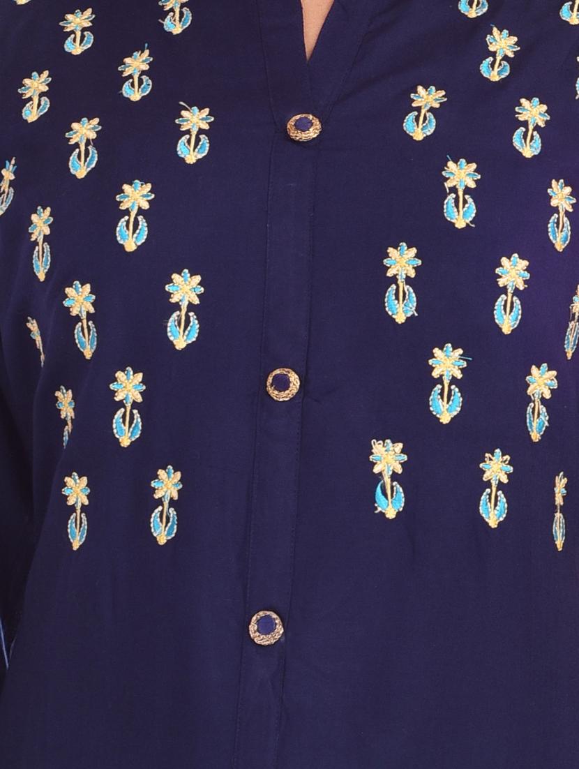 embroidered straight kurta - 17359277 - Standard Image - 3