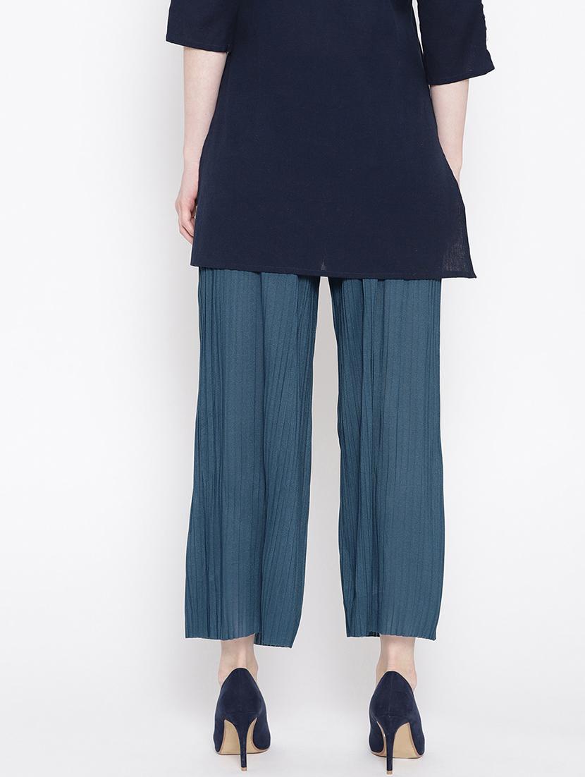 ankle length straight palazzo - 17359386 - Standard Image - 3
