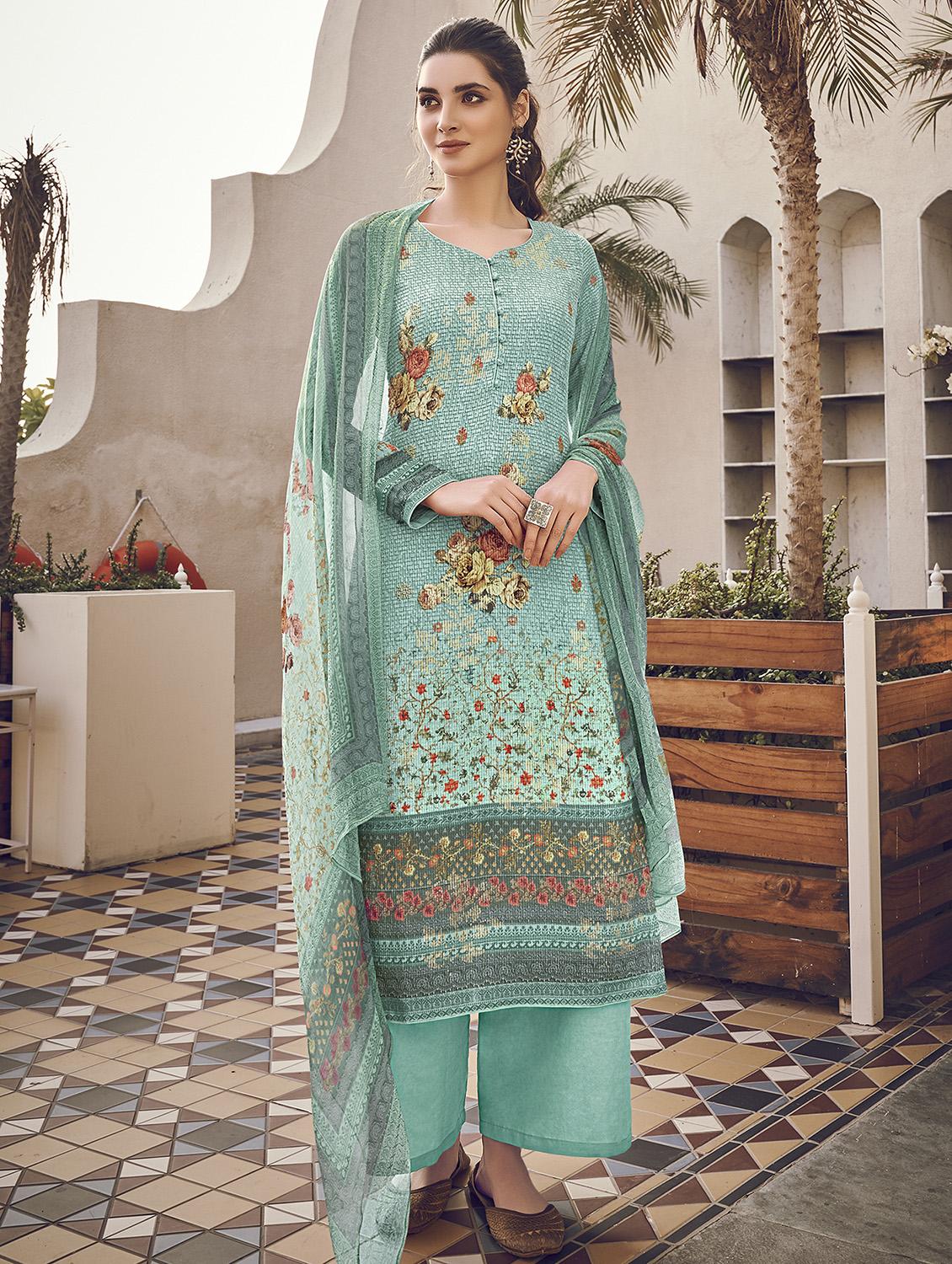 floral unstitched suit - 17359969 -  Zoom Image - 0